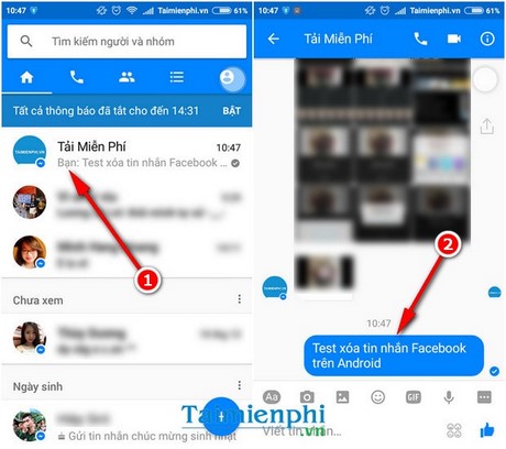 xoa tin nhan facebook
