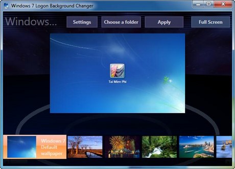 Làm mới màn hình đăng nhập Win 7 với Windows 7 Logon Background Changer