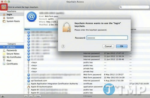 Lấy lại mật khẩu Mac sử dụng Keychain Access
