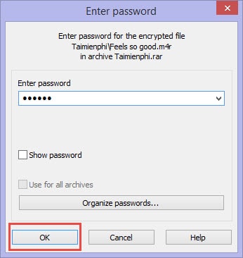 Gỡ bỏ password WinRAR khi biết mật khẩu
