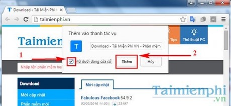 luu trang web len thanh taskbar