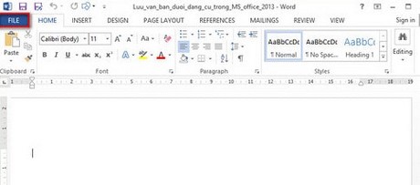 Lưu văn bản dưới định dạng cũ trong MS Office 2013