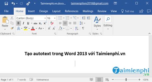 Mẹo tạo AutoText trong Word 2013, soạn văn bản siêu tốc