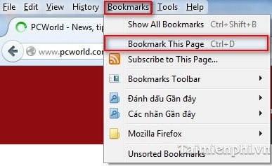 Quản lý Bookmark duyệt Firefox, sử dụng dấu trang trên Firefox