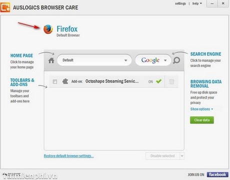 Quản lý và giám sát trình duyệt với Auslogics Browser Care