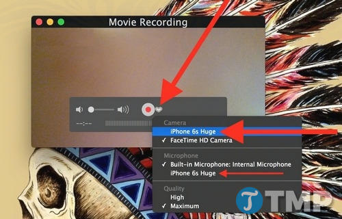 Quay màn hình iPhone bằng QuickTime trên Mac OS X