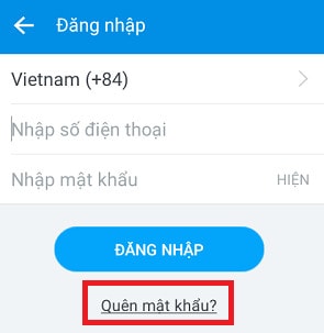 quen mat khau zalo