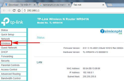 Cách đổi mật khẩu wifi TL-WR841N