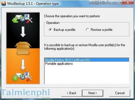 Sao lưu và phục hồi Profile lưu trữ trên Firefox với MozBackup