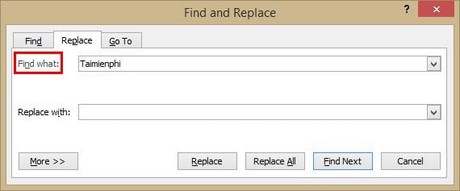 Cách search tìm kiếm và thay thế từ trong word