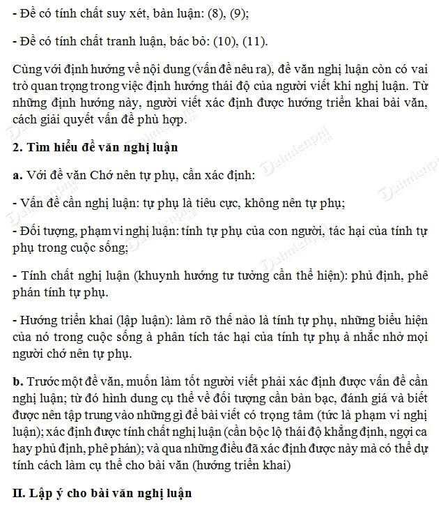 soan bai lap y cho bai van nghi luan