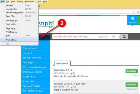 su dung offline mode tren firefox