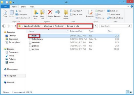Sửa file host trên hệ điều hành Windows 8/8.1