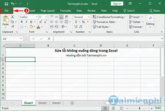 sua loi khong xuong dong trong excel 2