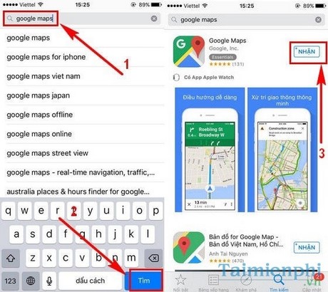 Tải Google Map bằng Apple ID Việt Nam