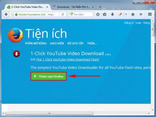 cach tai video youtube bang add ons tren firefox