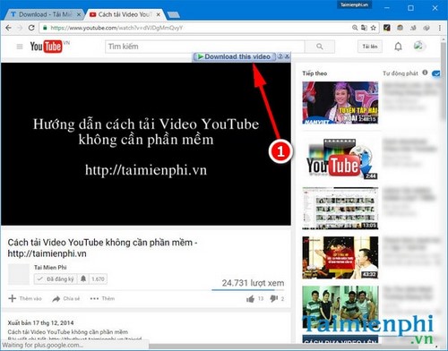 Tải video YouTube bằng IDM trên trình duyệt web Google Chrome