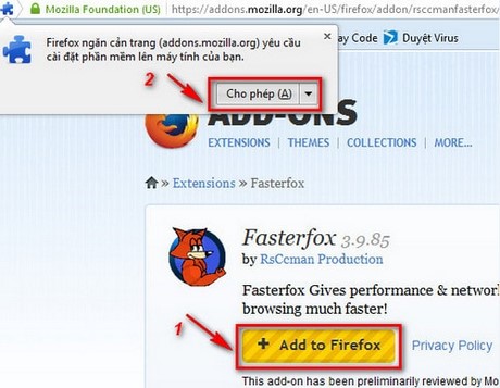 Tăng tốc Firefox bằng Fasterfox