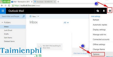 Tạo thư trả lời tự động trong Hotmail