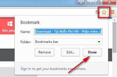 Tạo và xóa Bookmark trên Google Chrome