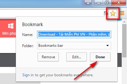Tao bookmark tren google chrome