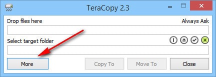 Tắt tự động kiểm tra dữ liệu sau khi sao chép trên TeraCopy