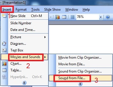 chen audio, file âm thanh trong powerpoint