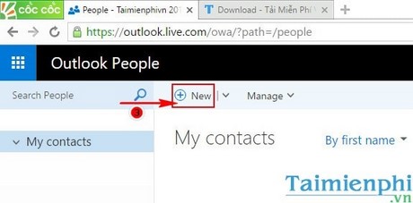 Thêm email mới vào danh bạ Hotmail