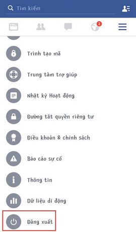 Đăng suất facebook trên điện thoại dang suat facebook tren dien thoai