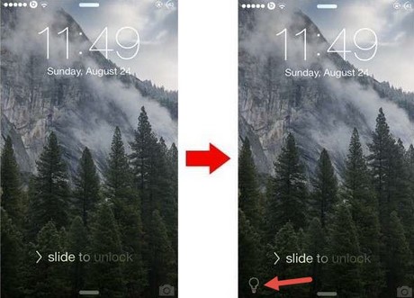 Cách bật đèn pin từ màn hình khóa trên iPhone, iPad
