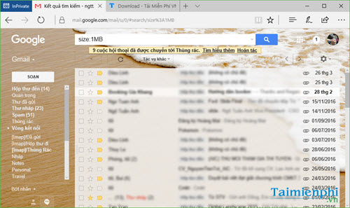 thu thuat tim kiem email tren gmail theo dung luong file