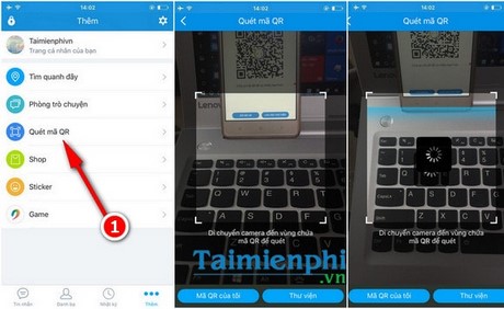 tim ban tren zalo bang cach quet ma qr code