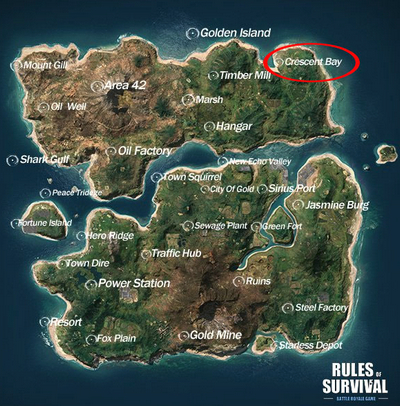 Top địa điểm loot đồ trong map 8x8 Rules of Survival
