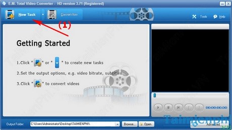 chuyen doi video sang avi, swf, mkv, mov, mpeg, gif bang Total Video Converter