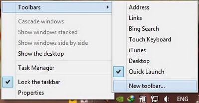 Tùy chỉnh thanh taskbar trên windows