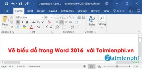 Vẽ biểu đồ trong Word 2016 mới nhất