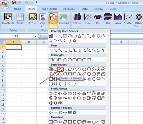 Vẽ tam giác đều trong Excel, tạo biểu đồ tam giác đều trên Excel