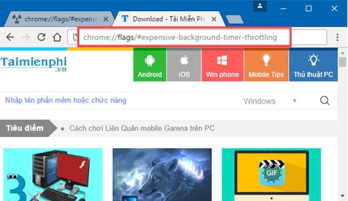 vo hieu hoa tinh nang dieu chinh tab chay nen tren google chrome 2