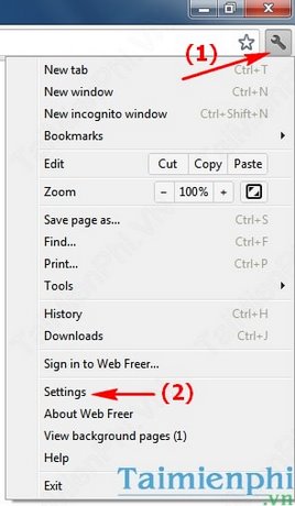 Web Freer - Thay đổi thư mục chứa file Download