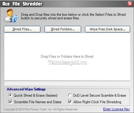 Cài và sử dụng Ace File Shredder xóa file rác trên máy tính