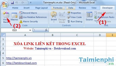 Excel - Cách xóa link trong Excel, Remove Hyperlink Excel