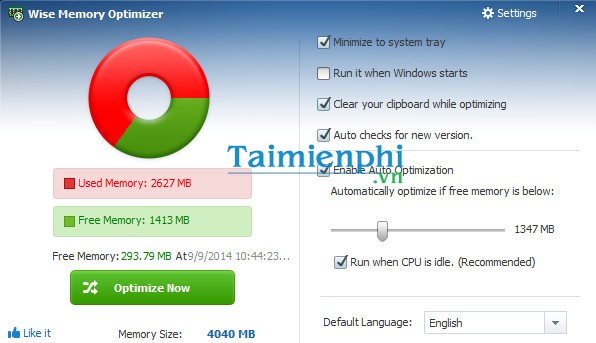 View Wise Memory Optimizer Download Background