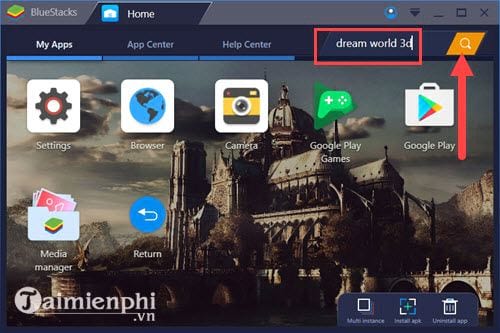 how to play dream world 3d on bluestacks 2