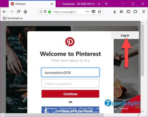how to login pinterest 2