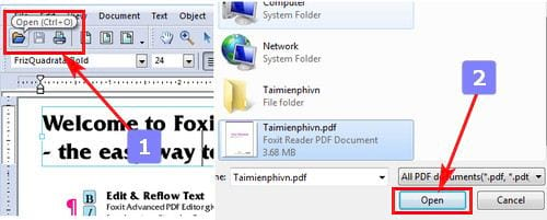 cach su dung foxit pdf editor tren may tinh