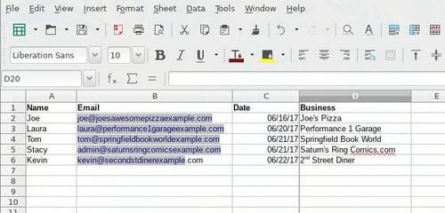 how to get mail merge with thunderbird and libreoffice calc 2