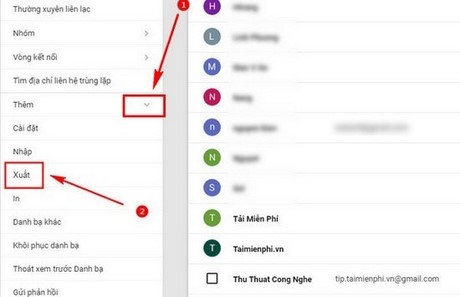 how to save the list of google mail