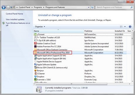 Gỡ Office 2010, Xóa Bỏ Office 2010