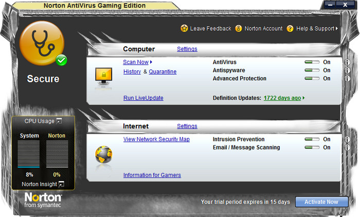 Norton AntiVirus 2009 Gaming Edition