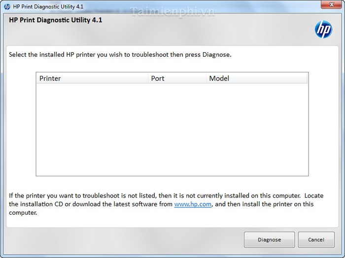 HP Print Installation Diagnostic Utility